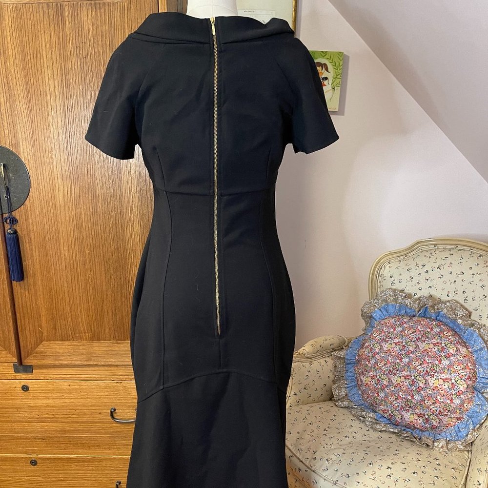 Closet vintage-style wiggle dress in black, full back zip sz 8